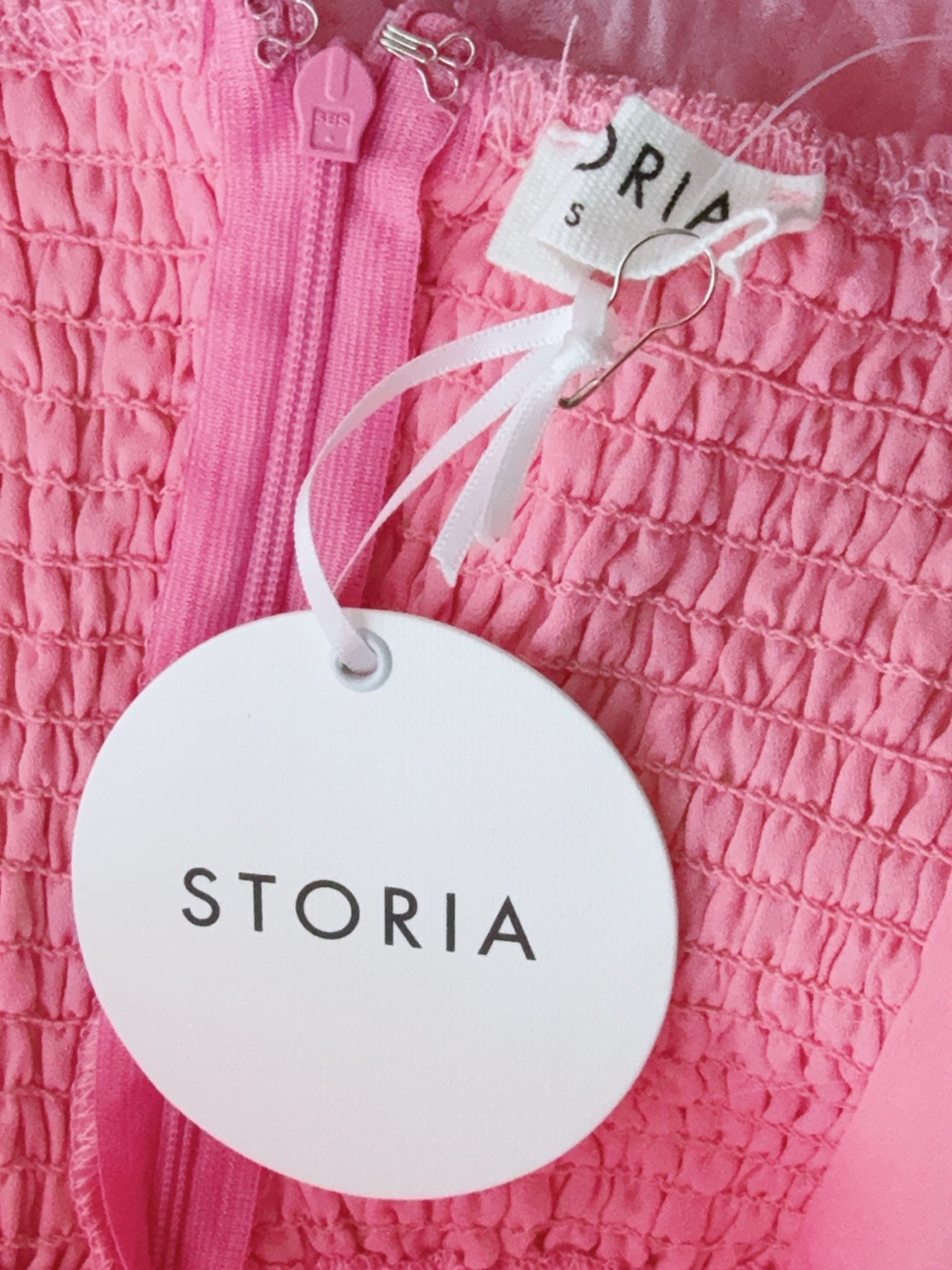 Storia Pink bustier Textured Strapless Mini Dress NWT SIZE S - Picture 3 of 4
